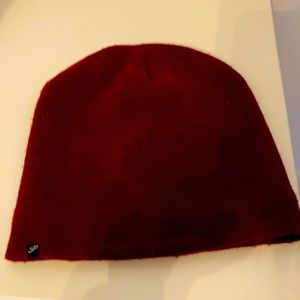Plush brand beanie hat (maroon/ reddish colour)